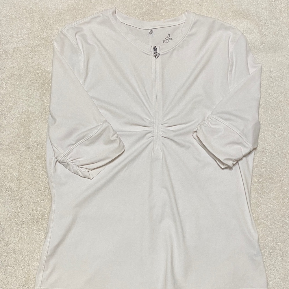 Prana 1/4 Zip Ruched Swim Shirt